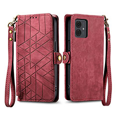 Handytasche Stand Schutzhülle Flip Leder Hülle S17D für Motorola Moto G14 Rot