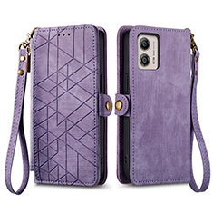 Handytasche Stand Schutzhülle Flip Leder Hülle S17D für Motorola Moto G53 5G Violett