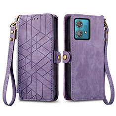 Handytasche Stand Schutzhülle Flip Leder Hülle S17D für Motorola Moto G84 5G Violett