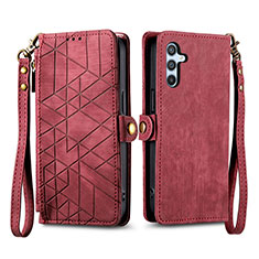 Handytasche Stand Schutzhülle Flip Leder Hülle S17D für Samsung Galaxy A34 5G Rot