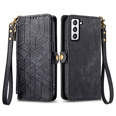 Handytasche Stand Schutzhülle Flip Leder Hülle S17D für Samsung Galaxy S21 FE 5G Schwarz