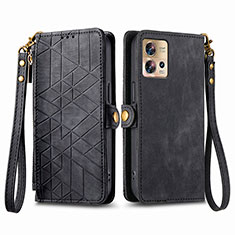 Handytasche Stand Schutzhülle Flip Leder Hülle S18D für Motorola Moto Edge 30 Fusion 5G Schwarz