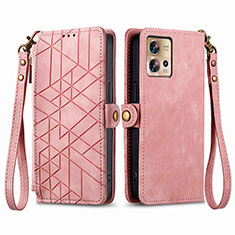 Handytasche Stand Schutzhülle Flip Leder Hülle S18D für Motorola Moto Edge 30 Pro 5G Rosa