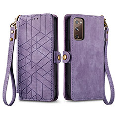 Handytasche Stand Schutzhülle Flip Leder Hülle S18D für Samsung Galaxy S20 FE 4G Violett