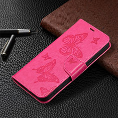 Handytasche Stand Schutzhülle Flip Leder Hülle Schmetterling B01F für Huawei Honor X7a Pink