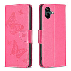 Handytasche Stand Schutzhülle Flip Leder Hülle Schmetterling B01F für Samsung Galaxy A04 4G Pink