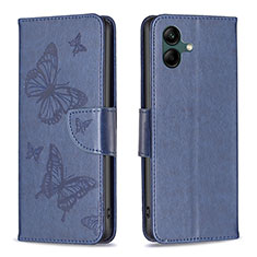 Handytasche Stand Schutzhülle Flip Leder Hülle Schmetterling B01F für Samsung Galaxy A04E Blau
