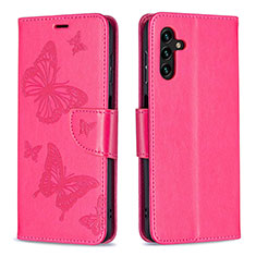 Handytasche Stand Schutzhülle Flip Leder Hülle Schmetterling B01F für Samsung Galaxy A04s Pink