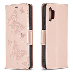 Handytasche Stand Schutzhülle Flip Leder Hülle Schmetterling B01F für Samsung Galaxy A32 5G Rosegold