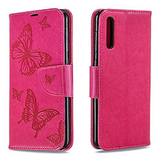 Handytasche Stand Schutzhülle Flip Leder Hülle Schmetterling B01F für Samsung Galaxy A50S Pink