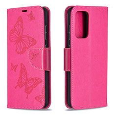 Handytasche Stand Schutzhülle Flip Leder Hülle Schmetterling B01F für Samsung Galaxy A52 4G Pink