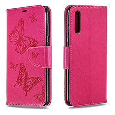 Handytasche Stand Schutzhülle Flip Leder Hülle Schmetterling B01F für Samsung Galaxy A70S Pink