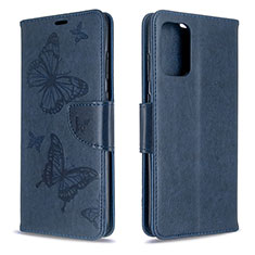 Handytasche Stand Schutzhülle Flip Leder Hülle Schmetterling B01F für Samsung Galaxy S20 5G Blau