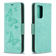 Handytasche Stand Schutzhülle Flip Leder Hülle Schmetterling B01F für Xiaomi Redmi Note 10 Pro 4G Grün