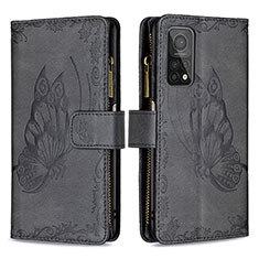 Handytasche Stand Schutzhülle Flip Leder Hülle Schmetterling B03F für Xiaomi Mi 10T Pro 5G Schwarz