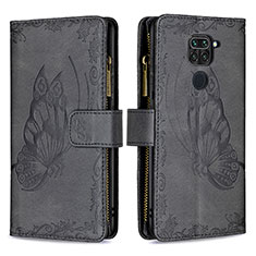 Handytasche Stand Schutzhülle Flip Leder Hülle Schmetterling B03F für Xiaomi Redmi 10X 4G Schwarz