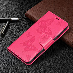 Handytasche Stand Schutzhülle Flip Leder Hülle Schmetterling B13F für Samsung Galaxy S21 5G Pink