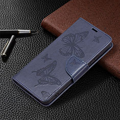 Handytasche Stand Schutzhülle Flip Leder Hülle Schmetterling B13F für Samsung Galaxy S21 Plus 5G Blau