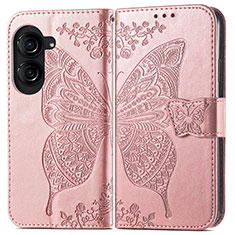 Handytasche Stand Schutzhülle Flip Leder Hülle Schmetterling für Asus ZenFone 10 Rosegold