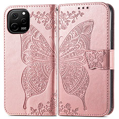 Handytasche Stand Schutzhülle Flip Leder Hülle Schmetterling für Huawei Enjoy 50z Rosegold