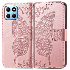 Handytasche Stand Schutzhülle Flip Leder Hülle Schmetterling für Huawei Honor 70 Lite 5G Rosegold