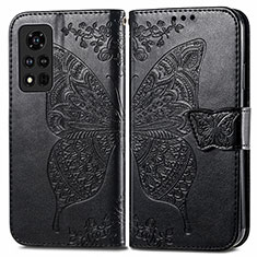 Handytasche Stand Schutzhülle Flip Leder Hülle Schmetterling für Huawei Honor V40 5G Schwarz