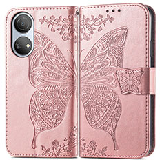 Handytasche Stand Schutzhülle Flip Leder Hülle Schmetterling für Huawei Honor X7 Rosegold