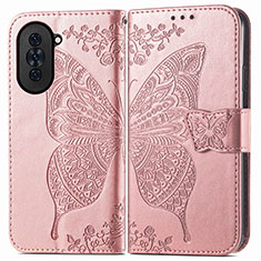 Handytasche Stand Schutzhülle Flip Leder Hülle Schmetterling für Huawei Nova 10 Rosegold