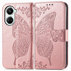 Handytasche Stand Schutzhülle Flip Leder Hülle Schmetterling für Huawei Nova 10 SE Rosegold