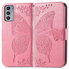 Handytasche Stand Schutzhülle Flip Leder Hülle Schmetterling für Motorola Moto Edge Lite 5G Pink
