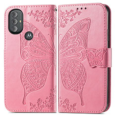 Handytasche Stand Schutzhülle Flip Leder Hülle Schmetterling für Motorola Moto G Power (2022) Pink