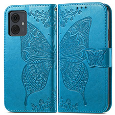 Handytasche Stand Schutzhülle Flip Leder Hülle Schmetterling für Motorola Moto G14 Blau