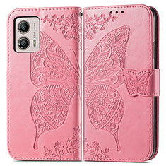 Handytasche Stand Schutzhülle Flip Leder Hülle Schmetterling für Motorola Moto G53 5G Pink