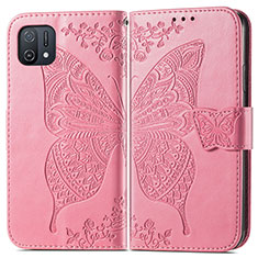 Handytasche Stand Schutzhülle Flip Leder Hülle Schmetterling für Oppo A16K Pink