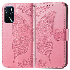 Handytasche Stand Schutzhülle Flip Leder Hülle Schmetterling für Oppo A16s Pink
