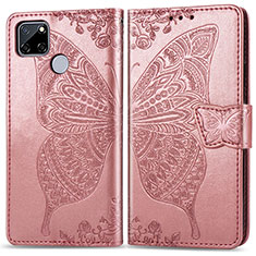 Handytasche Stand Schutzhülle Flip Leder Hülle Schmetterling für Realme 7i RMX2193 Rosegold