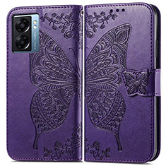 Handytasche Stand Schutzhülle Flip Leder Hülle Schmetterling für Realme V23 5G Violett