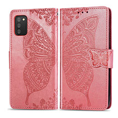 Handytasche Stand Schutzhülle Flip Leder Hülle Schmetterling für Samsung Galaxy A02s Pink