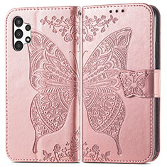 Handytasche Stand Schutzhülle Flip Leder Hülle Schmetterling für Samsung Galaxy A13 4G Rosa