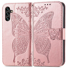 Handytasche Stand Schutzhülle Flip Leder Hülle Schmetterling für Samsung Galaxy A13 5G Rosa