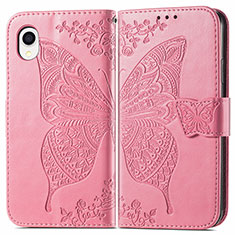 Handytasche Stand Schutzhülle Flip Leder Hülle Schmetterling für Samsung Galaxy A22 5G SC-56B Pink