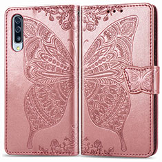 Handytasche Stand Schutzhülle Flip Leder Hülle Schmetterling für Samsung Galaxy A30S Rosa