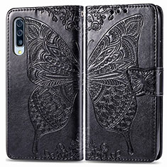 Handytasche Stand Schutzhülle Flip Leder Hülle Schmetterling für Samsung Galaxy A30S Schwarz