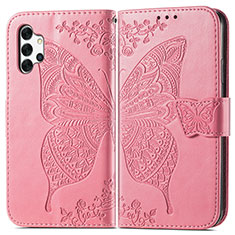 Handytasche Stand Schutzhülle Flip Leder Hülle Schmetterling für Samsung Galaxy A32 4G Pink