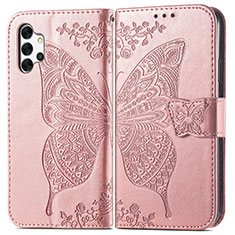 Handytasche Stand Schutzhülle Flip Leder Hülle Schmetterling für Samsung Galaxy A32 5G Rosa