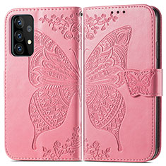 Handytasche Stand Schutzhülle Flip Leder Hülle Schmetterling für Samsung Galaxy A52 5G Pink