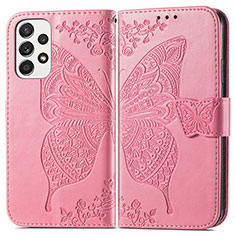 Handytasche Stand Schutzhülle Flip Leder Hülle Schmetterling für Samsung Galaxy A53 5G Pink