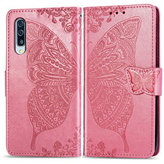 Handytasche Stand Schutzhülle Flip Leder Hülle Schmetterling für Samsung Galaxy A70 Pink