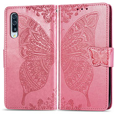 Handytasche Stand Schutzhülle Flip Leder Hülle Schmetterling für Samsung Galaxy A70S Pink