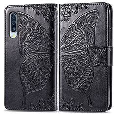 Handytasche Stand Schutzhülle Flip Leder Hülle Schmetterling für Samsung Galaxy A70S Schwarz